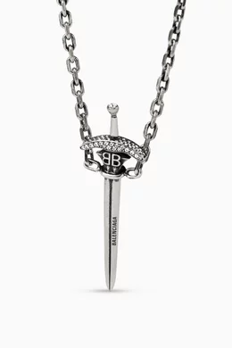 Buy Balenciaga Grey Goth Sword Necklace For Women Online | Ounass