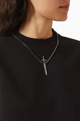 Buy Balenciaga Grey Goth Sword Necklace For Women Online | Ounass