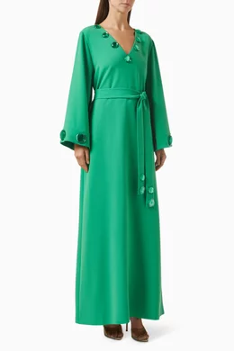 tea length green bridesmaid dresses Lace & Beads - Tulle Halter Neck Midi Dress - Women - Polyester - 6 US Estilo:Con hendidura main image 0