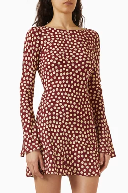Buy Realisation Par Red Brigitte Polka-dot Dress in Silk Jianhong Crepe For  Women Online | Ounass Saudi
