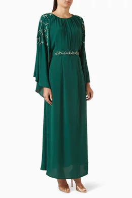 Buy Eleganza Exclusive Green Embellished Maxi Dress For Women Online |  Ounass Saudi