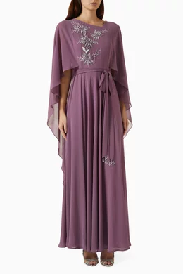Buy Eleganza Exclusive Purple Floral Embellished Maxi Dress For Women  Online | Ounass Saudi