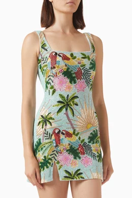 Buy Oceanus Blue Pandora Beaded Mini Dress For Women Online | Ounass Saudi