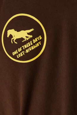 Buy One of These Days Brown Painted Horse T-shirt in Cotton For