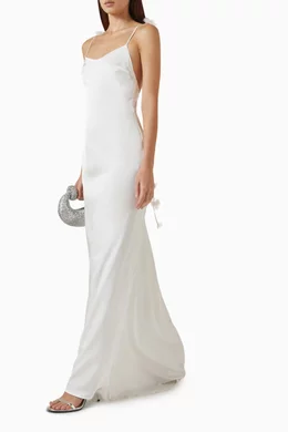 Buy JW PEI White Floral Streamer Maxi Dress in Satin For Women Online |  Ounass Saudi