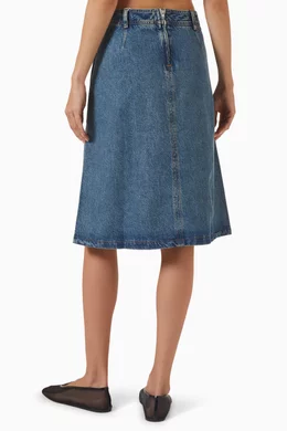 Buy COS Blue A-line Utility Midi Skirt in Denim For Women Online