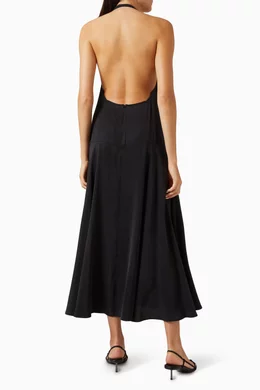 sachin and babi light blue dress Women's Open-back apron dress in taffeta | Black main image 0