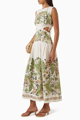Buy Agua Bendita Green Otoo Anhelo Midi Dress in Cotton For Women Online |  Ounass Saudi