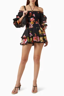 Buy Charo Ruiz Black Azurea Mini Dress in Cotton-blend For Women Online |  Ounass Saudi