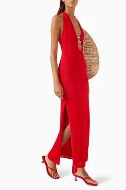 monday swimwear red dress Santa Cruz Dress