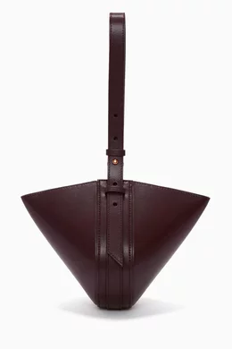Buy Victoria Beckham Burgundy Small Portofino Dia Bag in Leather