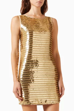 armani gold dress Buy Exchange Sequinned Mini in Chiffon For Women Online SS26 Evening Collection