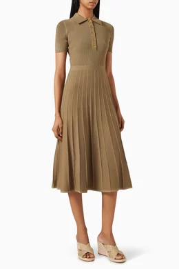 michael michael kors ribbed stretch knit polo dress Buy Green Midi in Stretch-knit For Women Online live:9-6-24