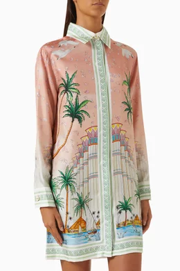 casablanca silk shirt dress Casablanca