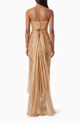 maria lucia hohan dress gold Buy Bryony Draped Slit For Women Online HOCO Sneak Peek 2