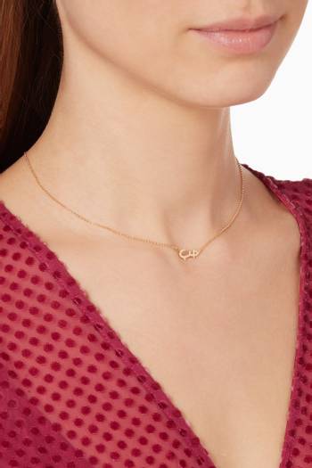 hover state of Yellow-Gold & Diamond Love Necklace