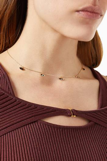 hover state of Eye Charm Necklace in 18kt Yellow Gold