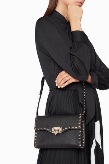hover state of Small Rockstud Leather Cross-Body Bag  