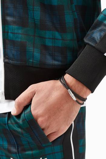 hover state of Chevron Triple-Wrap Bracelet in Woven Leather  