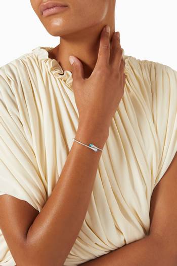 hover state of Cleo Diamond & Chalcedony Slip-on Bracelet in 18kt White Gold      