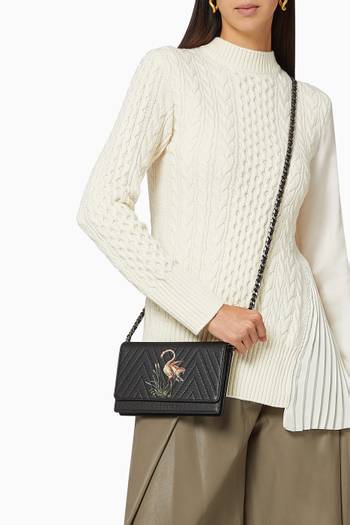 hover state of Flamingo Wallet on Chain in Leather   