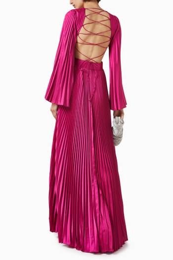 hover state of Pleated Maxi Dress in Charmeuse