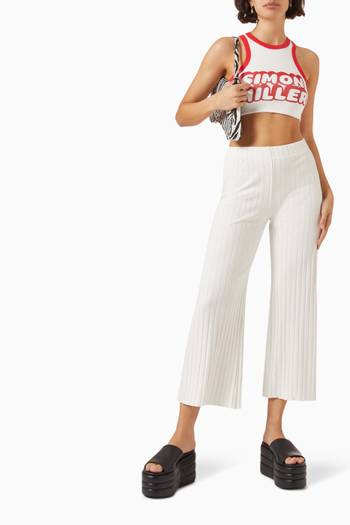 hover state of Alder Wide Crop Pants in Mirco Modal Rib
