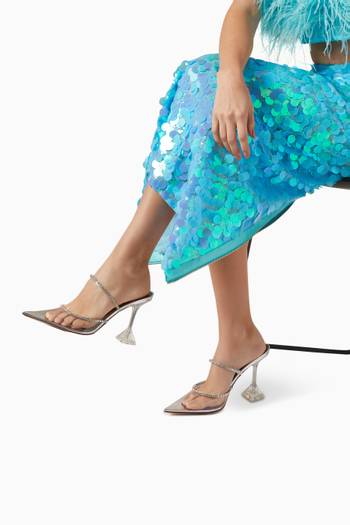 hover state of Gilda 95 Crystal Mules in PVC
