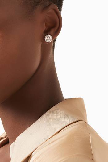 hover state of Baguette-cut Crystal Stud Earrings in Sterling Silver