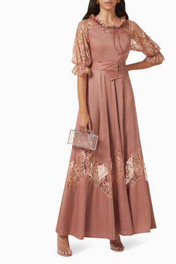 hover state of Puff Sleeve Maxi Dress