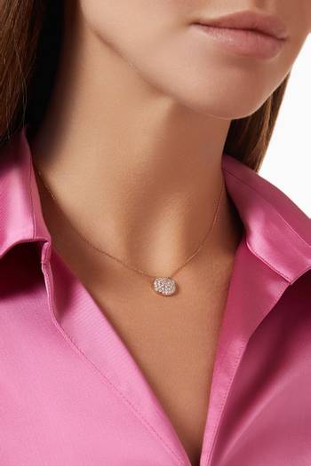 hover state of Disc Diamond Necklace in 18kt Rose Gold