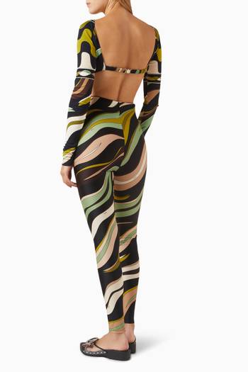 hover state of Fiamme-print Crop Top in Jersey