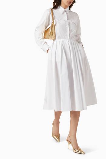 hover state of 2-in-1 Midi Dress in Cotton-poplin