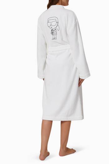 hover state of Ikonik 2.0 Bathrobe in Organic-cotton Terry