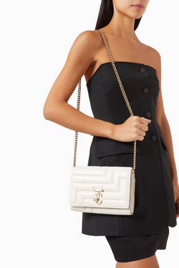 hover state of Avenue Clutch Bag with JC Emblem in Studded Nappa Leather