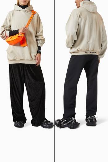 hover state of Balenciaga Oversized Fit Hoodie in Curly Fleece