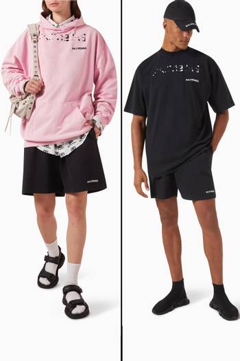 hover state of Hand Drawn Balenciaga Sweat Shorts in Curly Fleece
