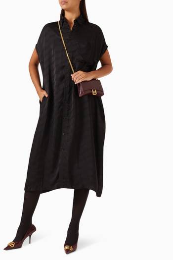 hover state of BB Monogram Rawcut Dress in Viscose-jacquard