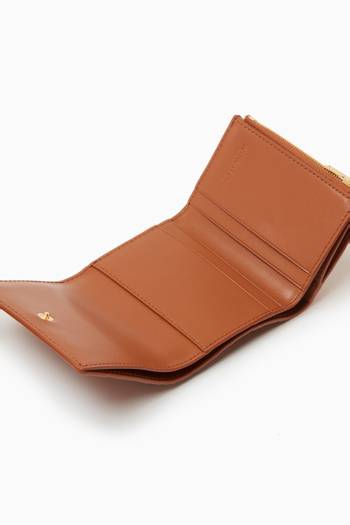 hover state of Tri-fold Zip Wallet in Intrecciato Leather