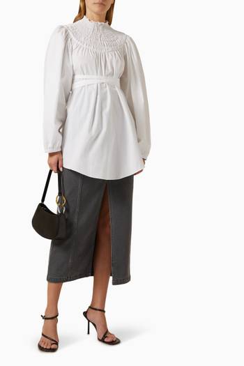 hover state of Smock Collar Tunic in Organic Cotton