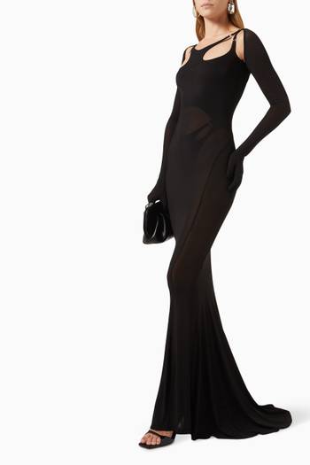 hover state of Gloved Loop Gown in Mesh