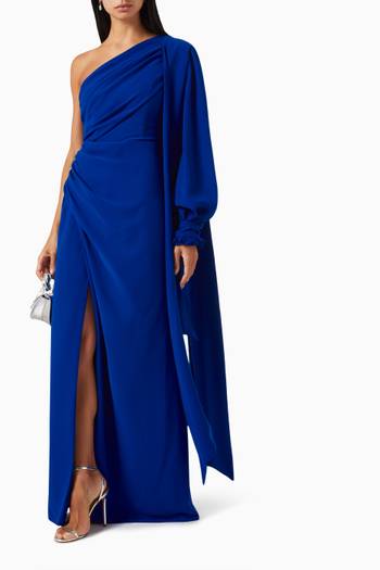 hover state of One-shoulder Ruched Maxi Dress