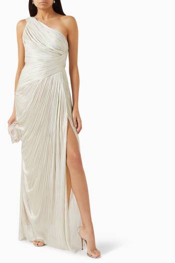 hover state of Esther One-shoulder Dress in Metallic-tulle