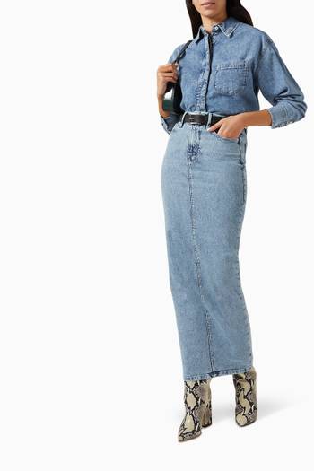 hover state of Uniform Maxi Skirt in Denim