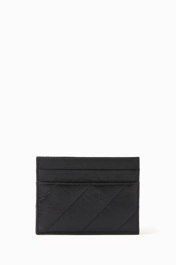 hover state of Crush Card Holder in Quilted Leather