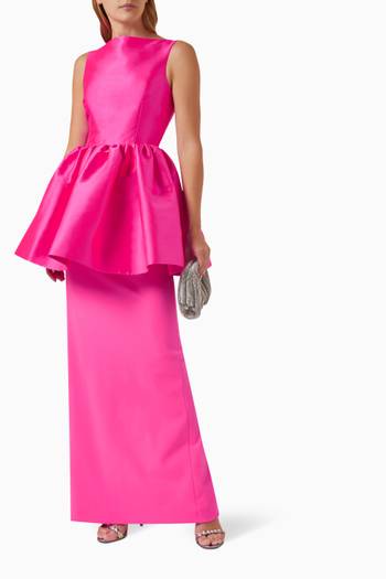 hover state of Alda Maxi Dress in Crepe-knit & Organza