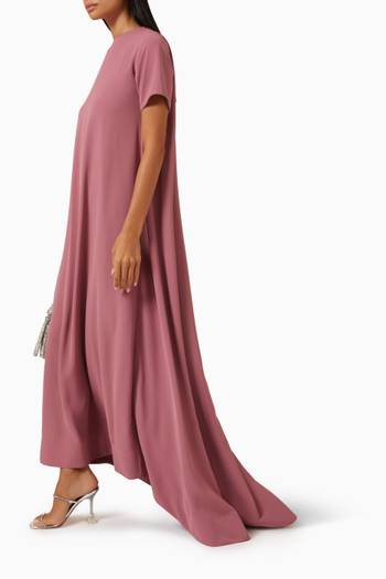 hover state of Pleated Trail Dress in Crepe