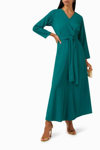 hover state of V-Neck Wrap-around Jumpsuit in Crepe