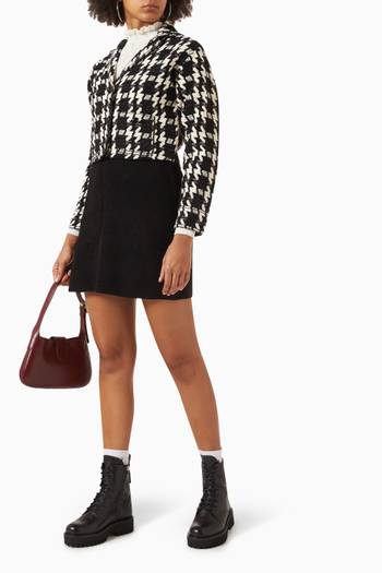 hover state of Bree Houndstooth Jacket in Cotton-knit
