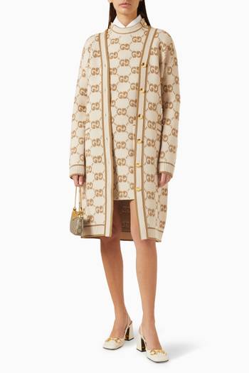 hover state of GG Jacquard Dress in Wool Bouclé